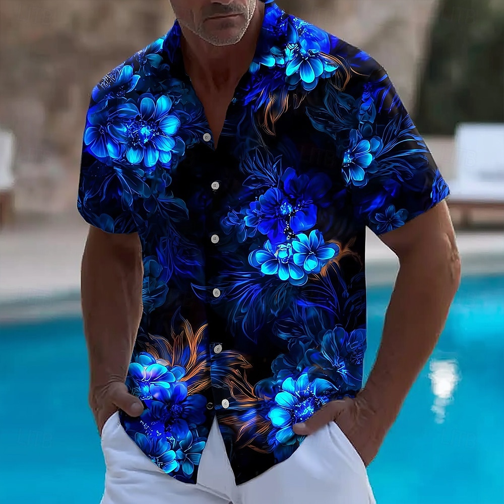 Vintage Hawaiian Floral Shirt - Chemise hawaïenne d'été à imprimé Floral