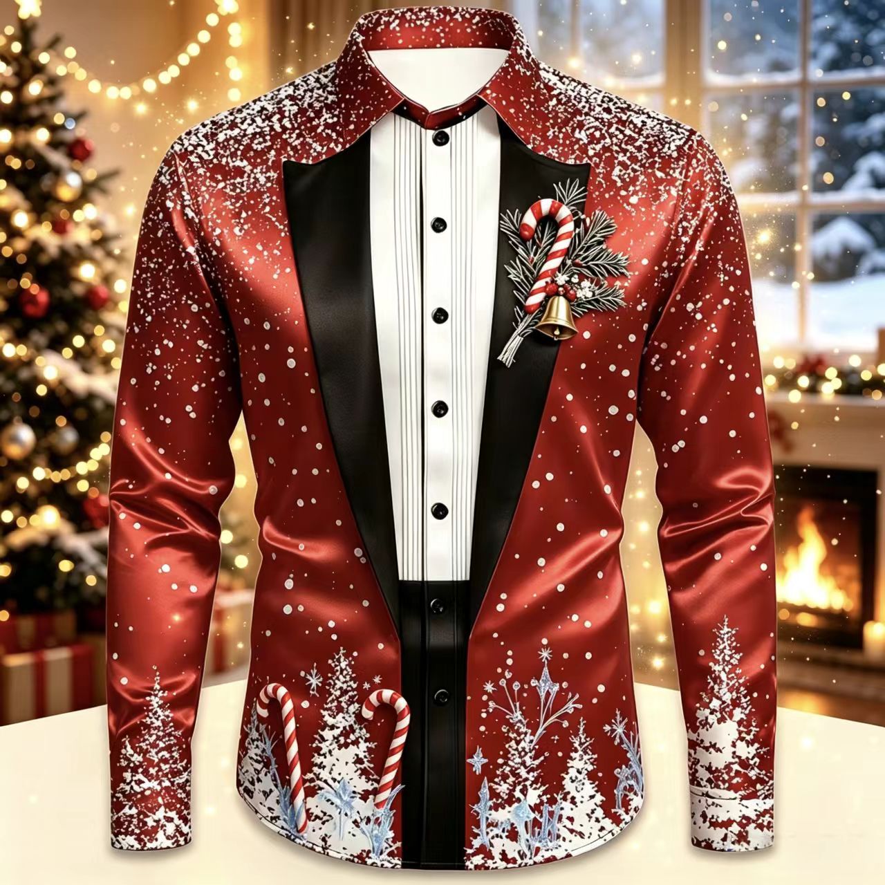 Men Christmas Satin Long Sleev - Mens Satin Silk Dress Shirt avis et prix
