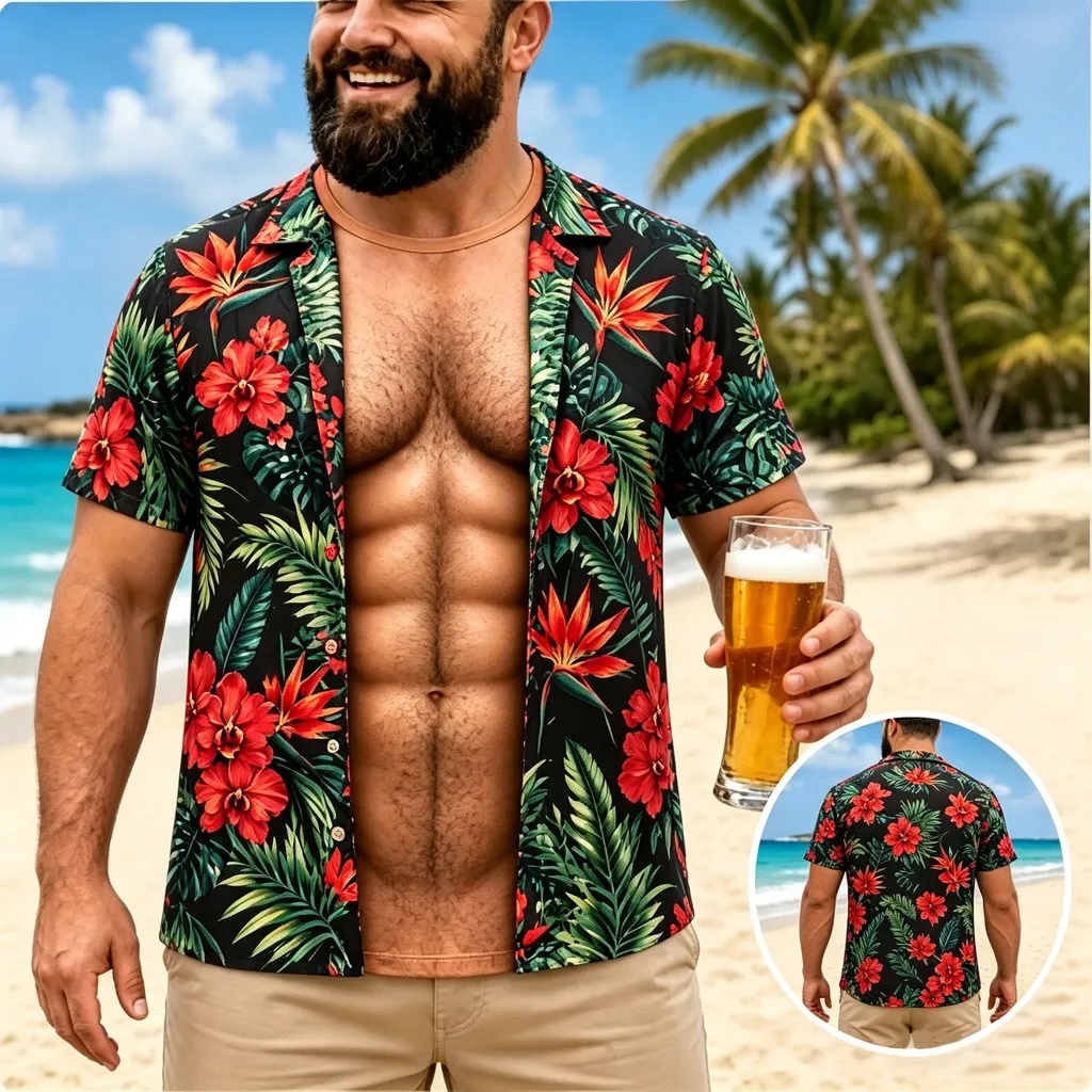 Nouvelle chemise hawaïenne pou - Vintage Hawaiian Floral Shirt avis et prix