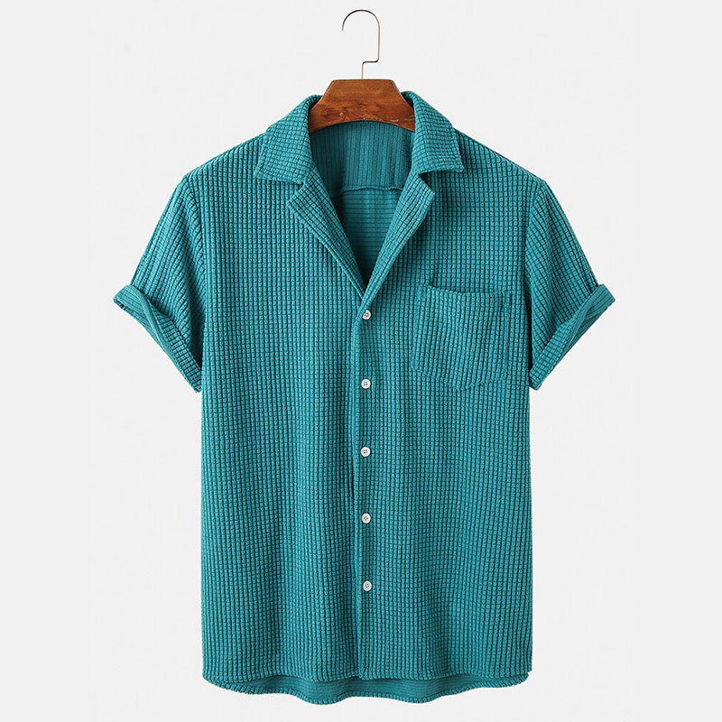 Vêtements d'été pour hommes, c - Corduroy Button Up Shirt Men avis et prix